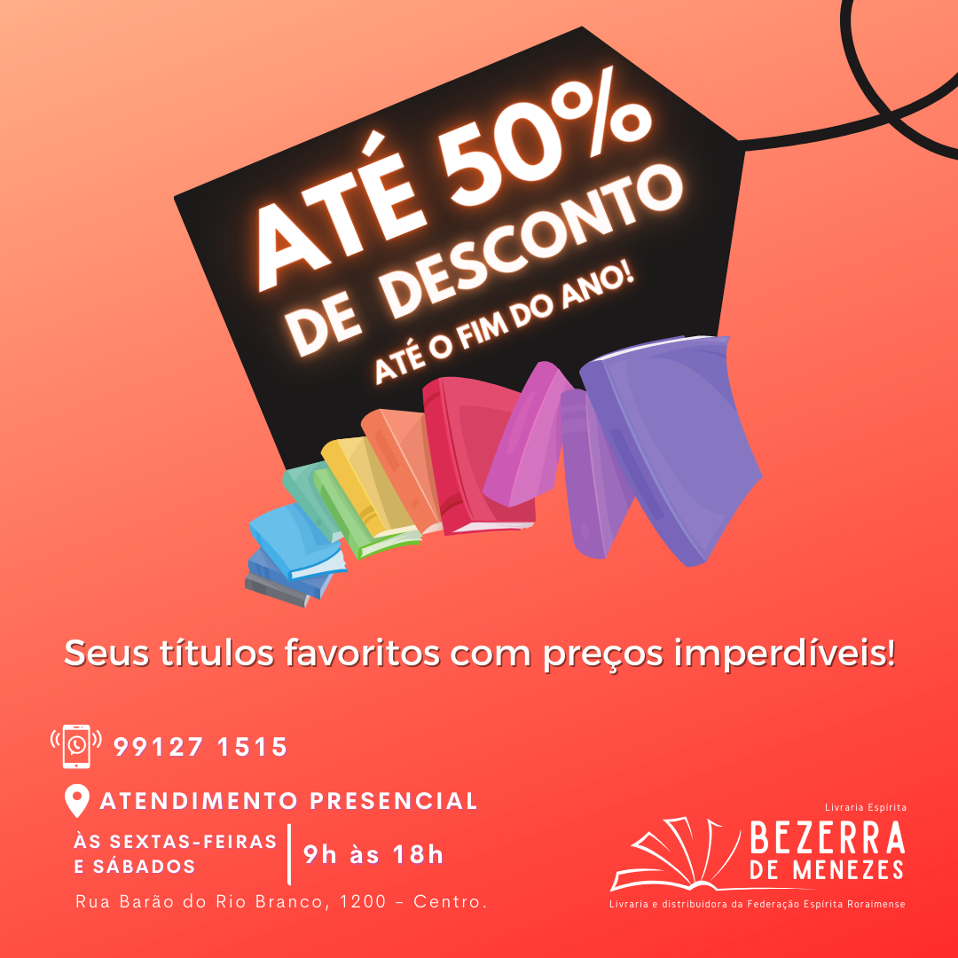 Você está visualizando atualmente Livraria Bezerra de Menezes tem novo horário de funcionamento